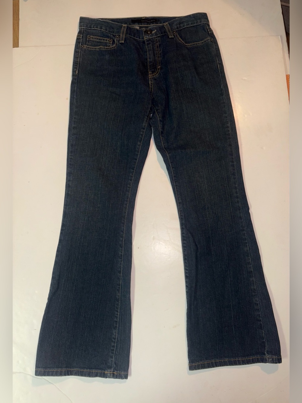 Calvin Klein Jeans Flare Women's 6 Blue Stretch Mid-Rise Cotton 31 X 30 Boot Cut